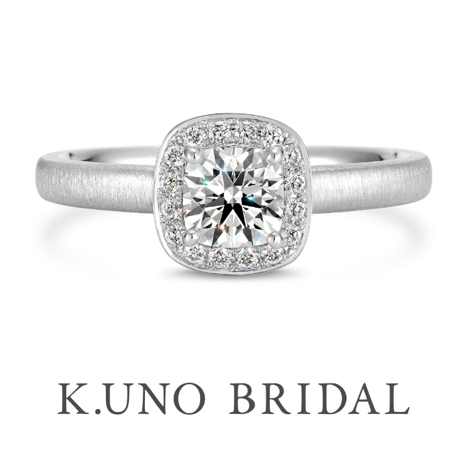 ケイウノブライダル　婚約指輪　クッションカット